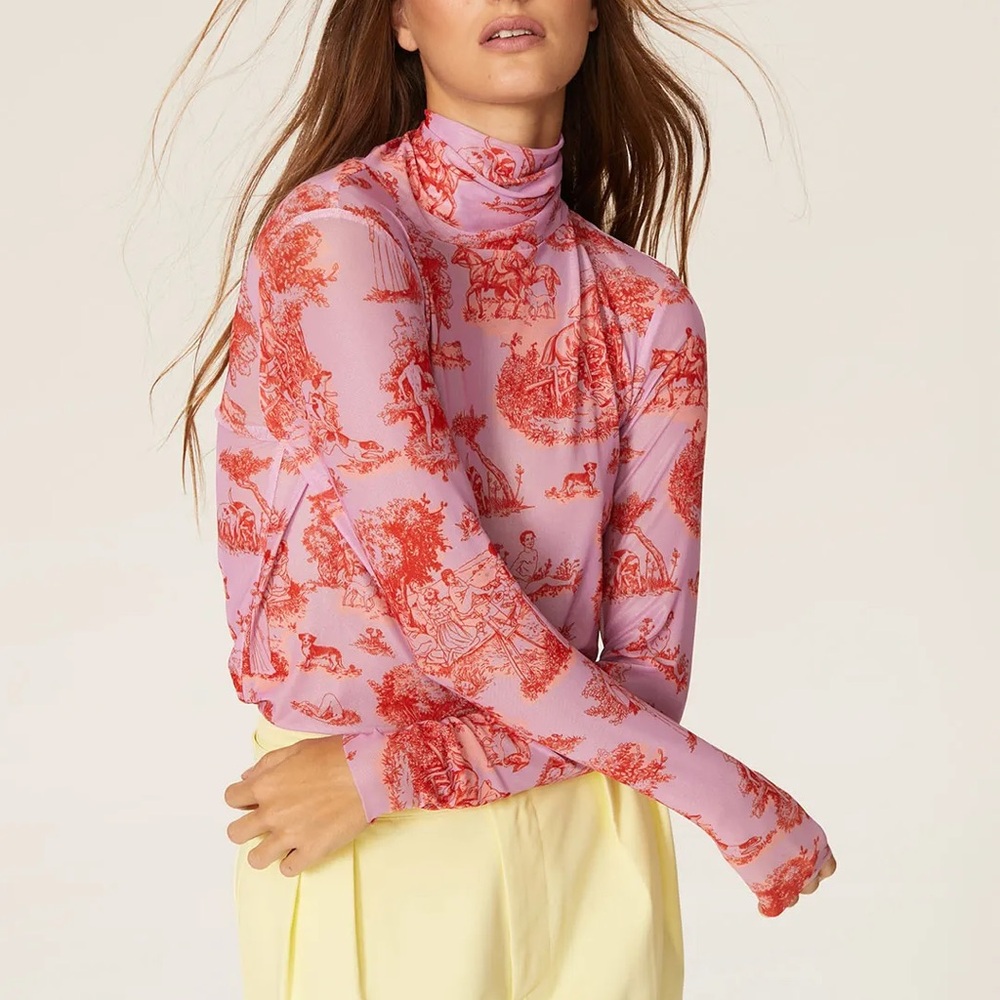 Rachel Antonoff sz S “ AS IS !!! “ Lillian Turtleneck Top Mesh